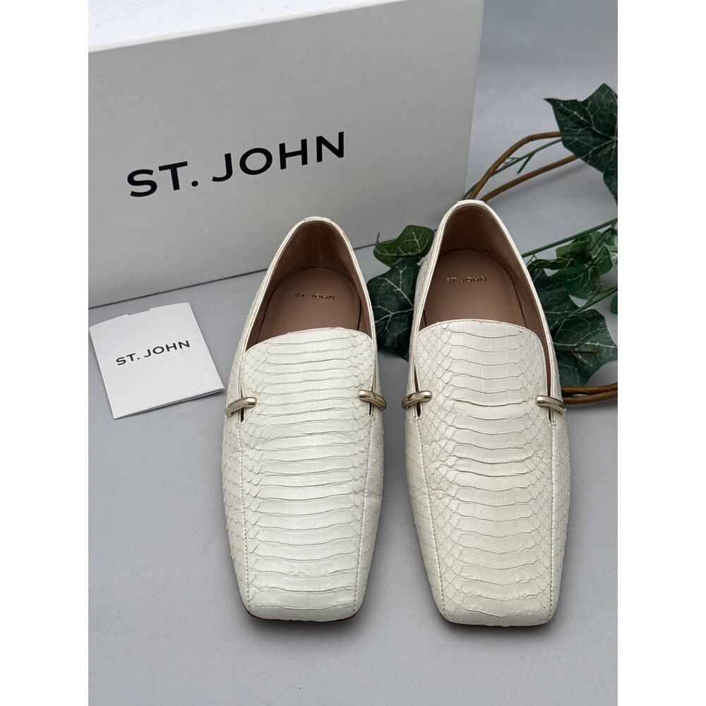 St. John Optic White Loafers Size 9